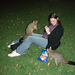 Emilie & possums in Treasury Gardens