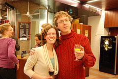 A drinks party at the university