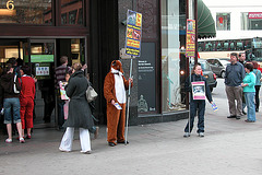 Protest against the selling of fur in Harrods