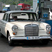 Holiday day one: Mercedes-Benz Heckflosse at a petrol station