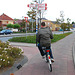 My bike ride home: a roundabout, I go straight ahead