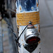 Old bicycle light on a Batavus bicycle