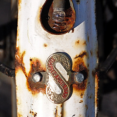 Simplex bicycle: Rear mudguard with the Simplex logo