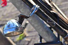 Simplex bicycle: Old front lamp and Simplex logo