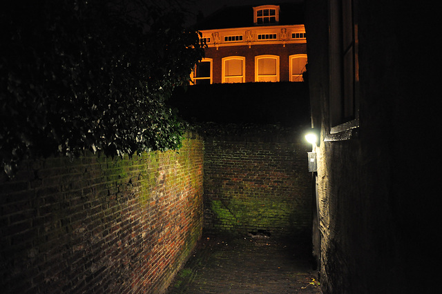 Night shots of Leiden: Alley