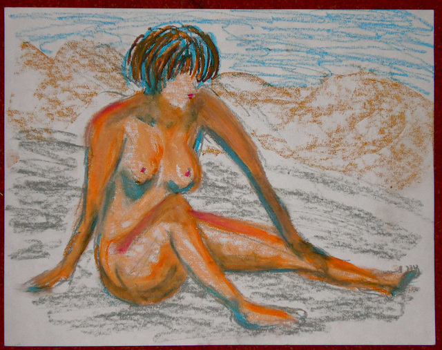 Warm thoughts at -20° F., at Life drawing session, North Pole Grange, 29 December 2010