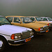Mercedes-Benzes in the mist