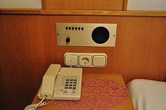 Holiday 2009 – Telephone and in-built radio in a hotel room in Austria