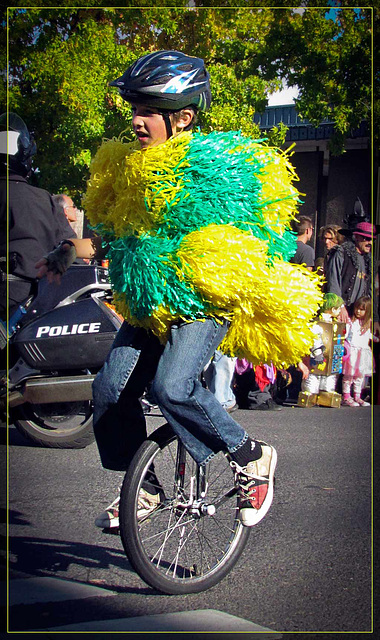 Pom Pom Unicyclist