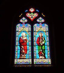 Souillac- Stained Glass in Abbey Sainte Marie
