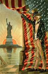 Uncle Sam and the Statue of Liberty