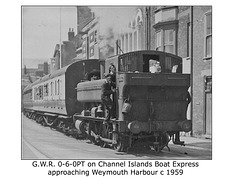 GWR 0-6-0PT Channel Islands Boat Express Weymouth c 1959