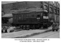 0-6-0 diesel 15100 (GWR no 2) - Swindon - 18.3.1960