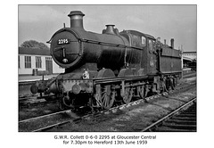 GWR 0-6-0 2295 Gloucester Central 13.6.1959