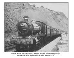 GWR 4-6-0 4948 Northwick Hall - Teignmouth - 21.8.1958