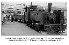 Vale of Rheidol 2-6-2T 9 Prince of Wales Aberystwyth 4.8.1959