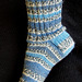 blue self patterning socks