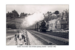 GWR 460 5055 Earl of Eldon Dawlish summer 1962