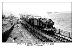 GWR 4-6-0 1028 County of Warwick - Dawlish - Summer 1962