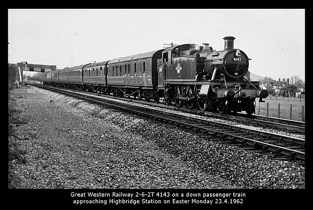 GWR 2-6-2T 4143 - Highbridge - 23.4.1962