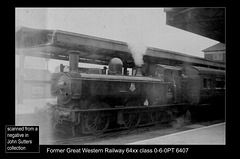 GWR 0-6-0PT 6407 at Plymouth, North Road on 2.15pm to Saltash on 5.5.1956.