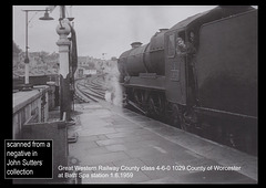 GWR 4-6-0 1029 County of Worcester at Bath on 1.6.1959