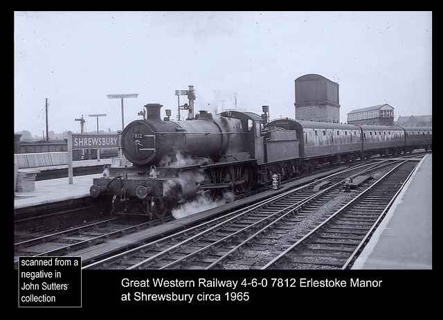 GWR 4-6-0 7812 on the up Cambrian Coast Express at Shrewsbury 4.8.1965