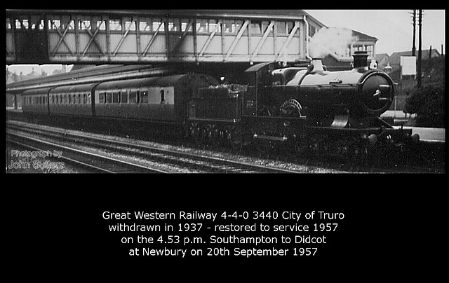 GWR 4-4-0 3440 City of Truro Newbury 20.9.1957