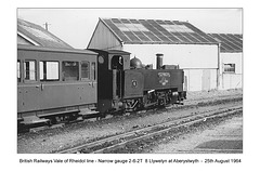 BR Vale of Rheidol  2-6-2T 8 Llywelyn 25.8.1964