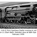 GWR 4-6-0 7014 Caerhays Castle Bath Feb 1959