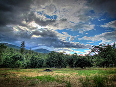 Burn Pile and Moody Sky HDR