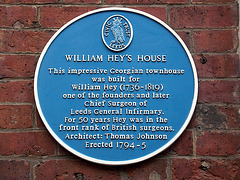 Blue Plaque, William Hey's House