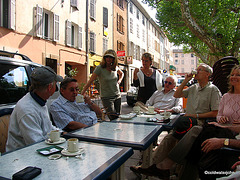 Street Cafe in Salernes, Provence, for a mid-morning coffee