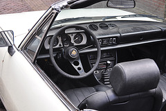Interior of a 1975 Peugeot 504 cabriolet