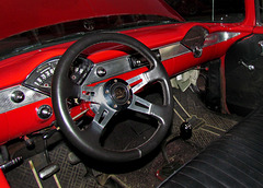 Vintage Red Chevy Interior