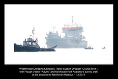 Dredger Causeway & Survey vessel Adurni - Newhaven - 1.3.2014