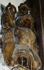 barking church, essex,robert bertie's c18 tomb of 1701 is adorned with arms and armour either side