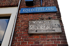 Two signs of the Koediefslaan (Cow Thief Lane)