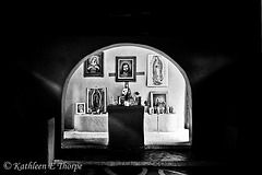 Old Town Shrine in Black and White
