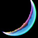 Rainbowish crescent moon