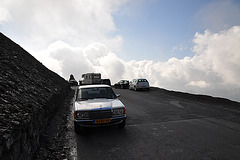 Holiday 2009 – My trusty diesel Mercedes on top of the Bonette
