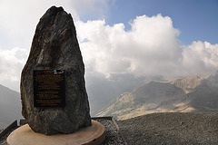 Holiday 2009 – Memorial stone on the top of the Bonette