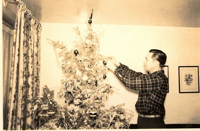 The Xmas tree perfectionist. Dad, Salt Lake City, 1946
