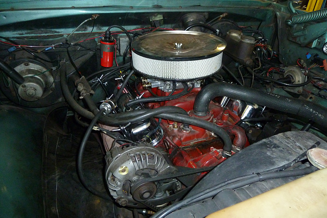 V8 engine of a 1979 Plymouth Trail Duster