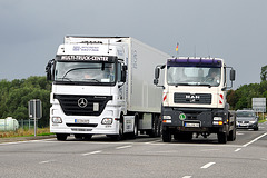 Mercedes-Benz and MAN trucks