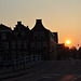 Sun going down over Leiden