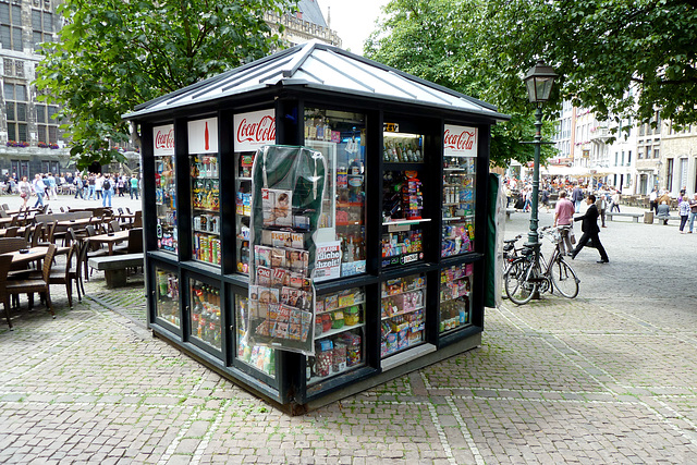 Newsstand on the City Hall Square in Aix-la-Chapelle
