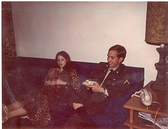 I've just arrived on a week-end pass to get married the next day. Mary and Rick, June 1970