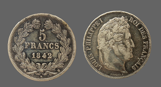 FRANCE: 5 Francs Louis Philippe I 1842B.