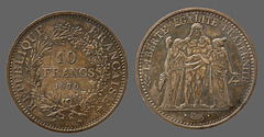 FRANCE: 10 Francs Hercule 1970.